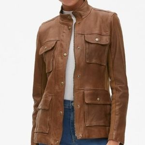 GAP Leather Utility Moto Jacket SZ L
